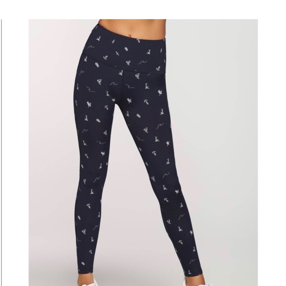 Lorna Jane women’s sail away core full length tight Navy with matching top